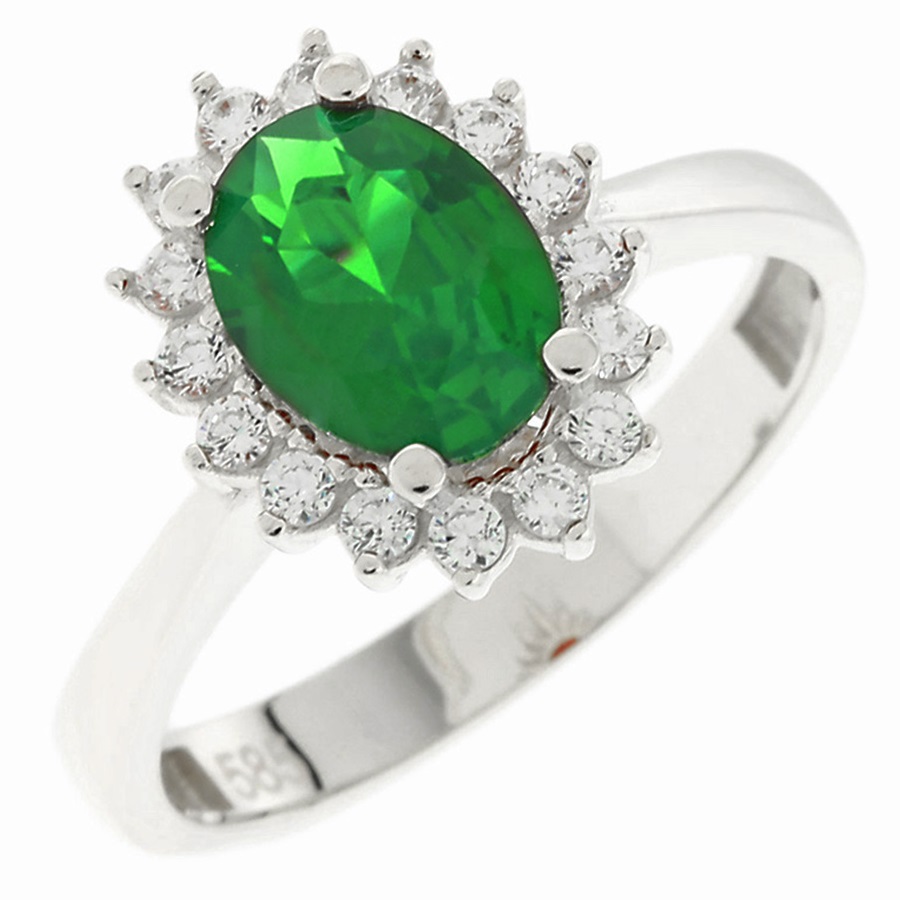 RING Rosette SENZIO Collection White Gold K14 with Zircon Stones 5FAV.16210BR