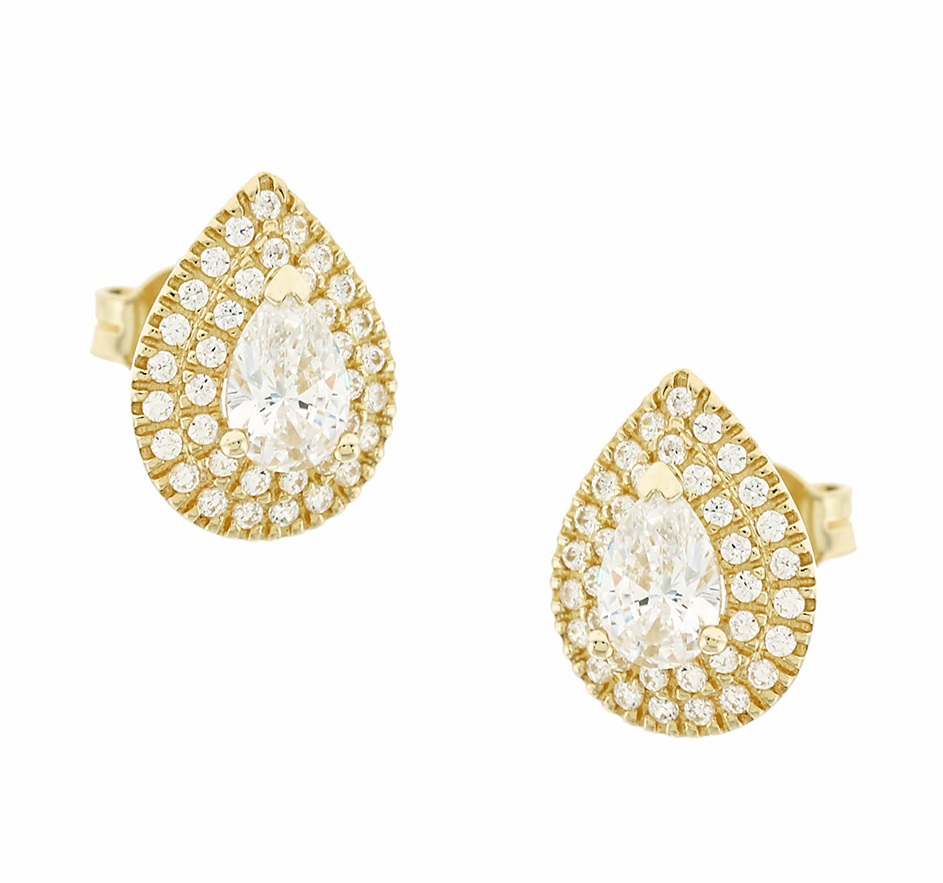 ΣΚΟΥΛΑΡΙΚΙΑ SENZIO Collection Κίτρινο Χρυσό K14 με Πέτρες Ζιργκόν 5FAV.05.88126OR - 