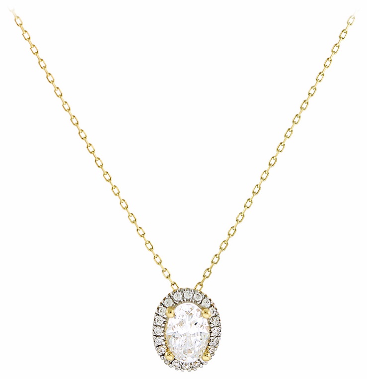 NECKLACE Rosette with Zircon 14K Yellow Gold 5FAV.05.88138C - 