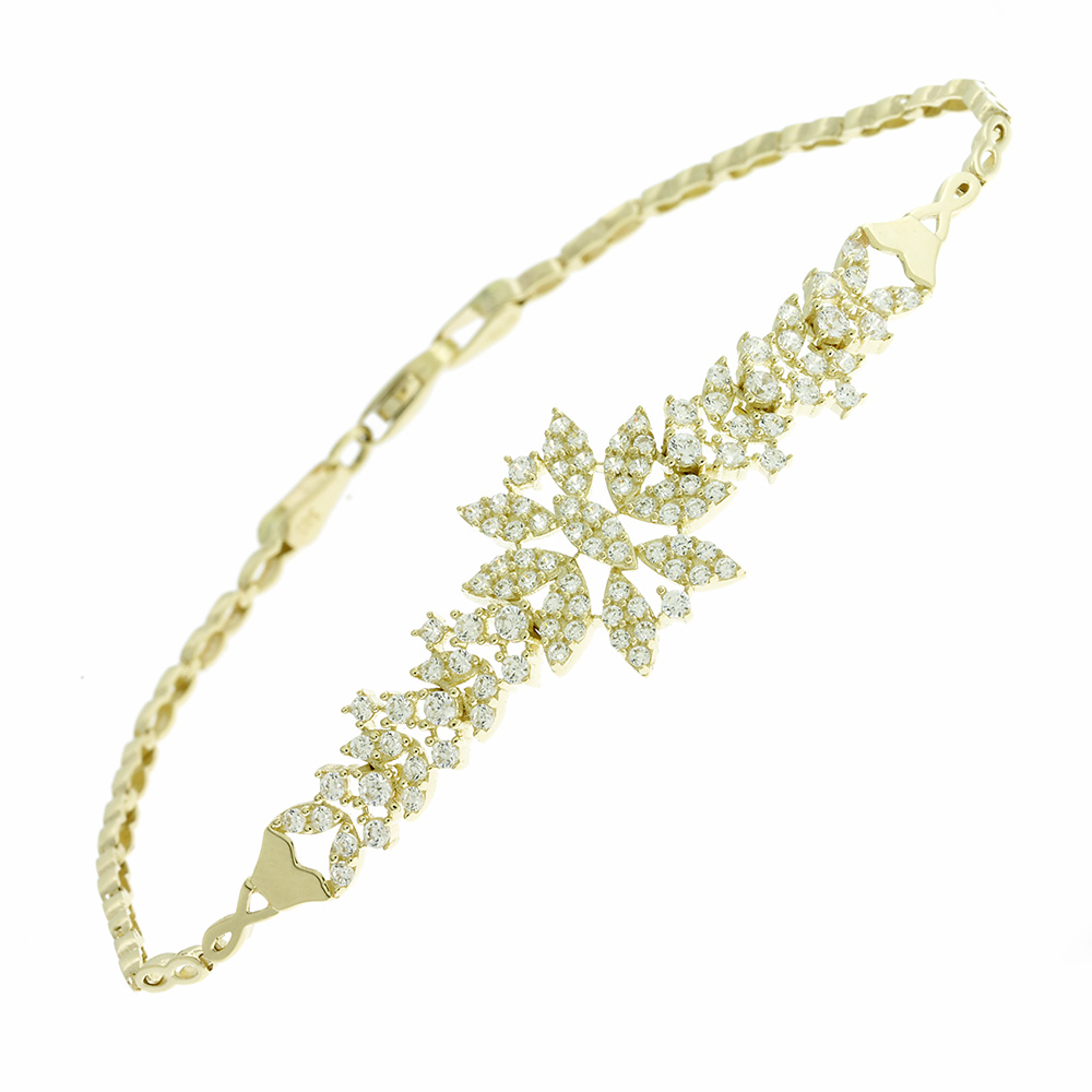 BRACELET Yellow Gold 14K with Zircon Stones 5FAV.65584B