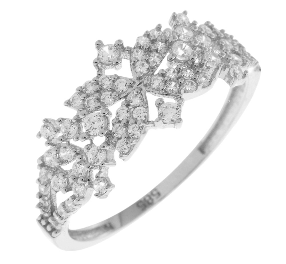 RING Full Stones SENZIO White Gold K14 with White Zircon Stones 5FAV.65584BR - 