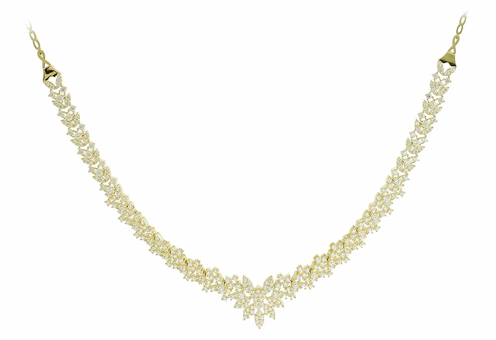 NECKLACE Yellow Gold 14K with Zircon Stones 5FAV.65584C - 