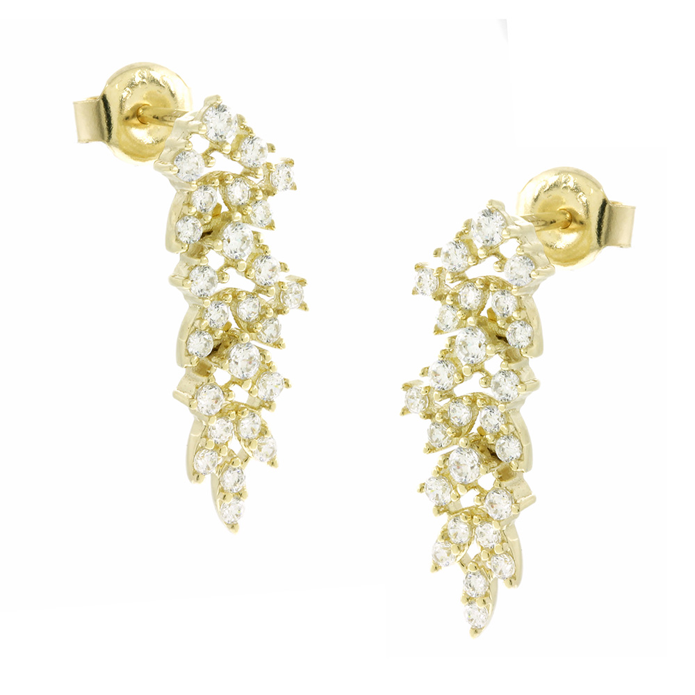 EARRINGS Yellow Gold 14K with Zircon Stones 5FAV.65584OR - 