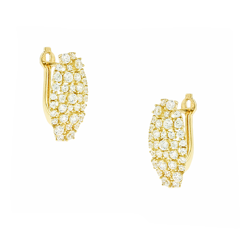 ΣΚΟΥΛΑΡΙΚΙΑ SENZIO Κίτρινο Χρυσό 14K με Πέτρες Ζιργκόν 5FAV.67529OR - 