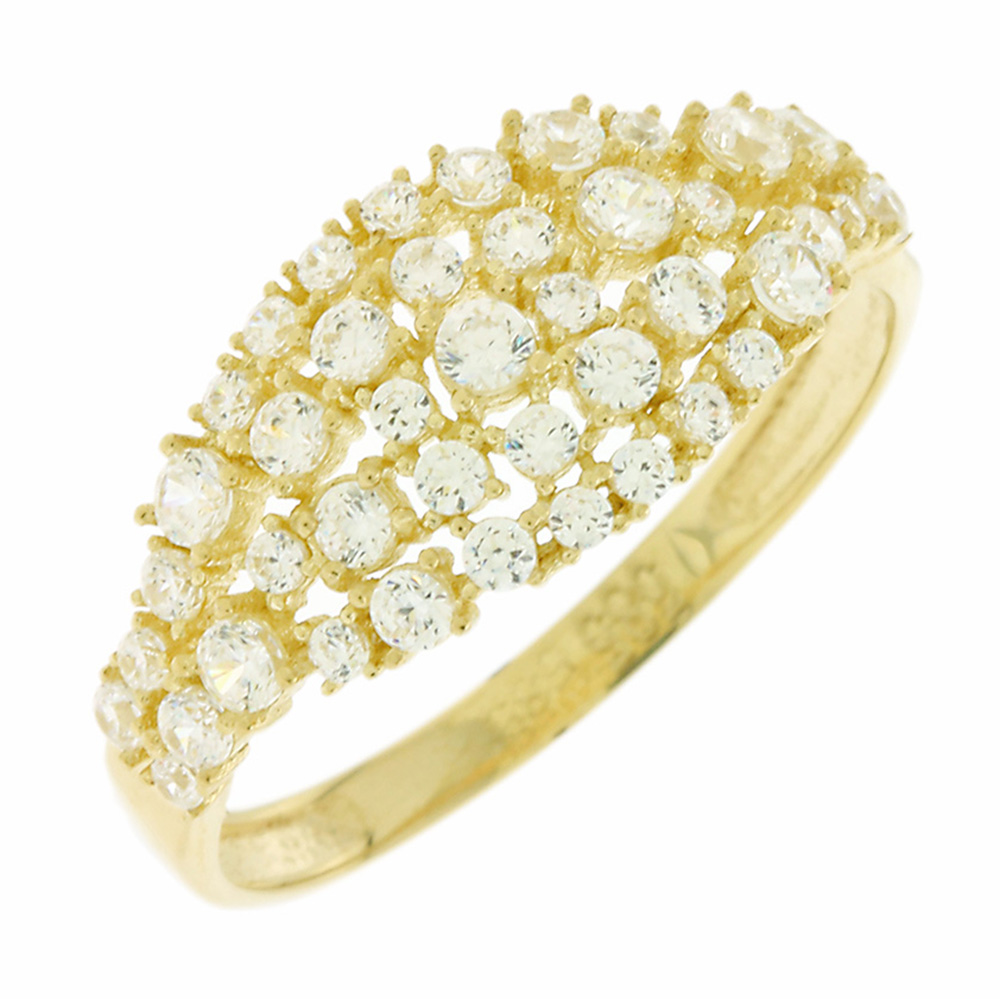 ΔΑΧΤΥΛΙΔΙ SENZIO Collection Κ14 Κίτρινο Χρυσό με πέτρες Ζιργκόν 5FAV.67529R - 