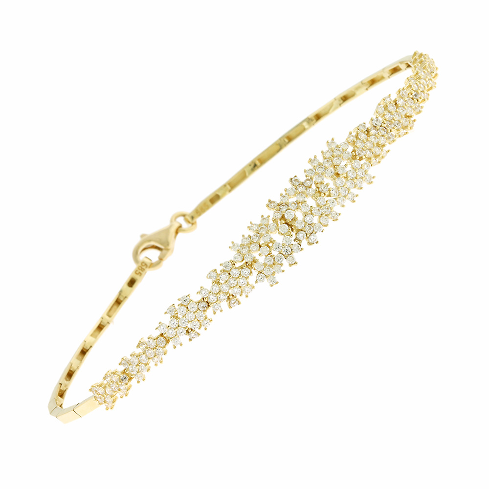 BRACELET SENZIO Yellow Gold 14K with Zircon Stones 5FAV.88100B