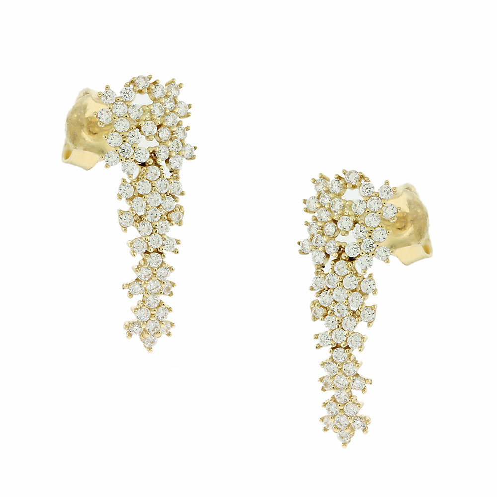 EARRINGS SENZIO Yellow Gold 14K with Zircon Stones 5FAV.88100OR - 