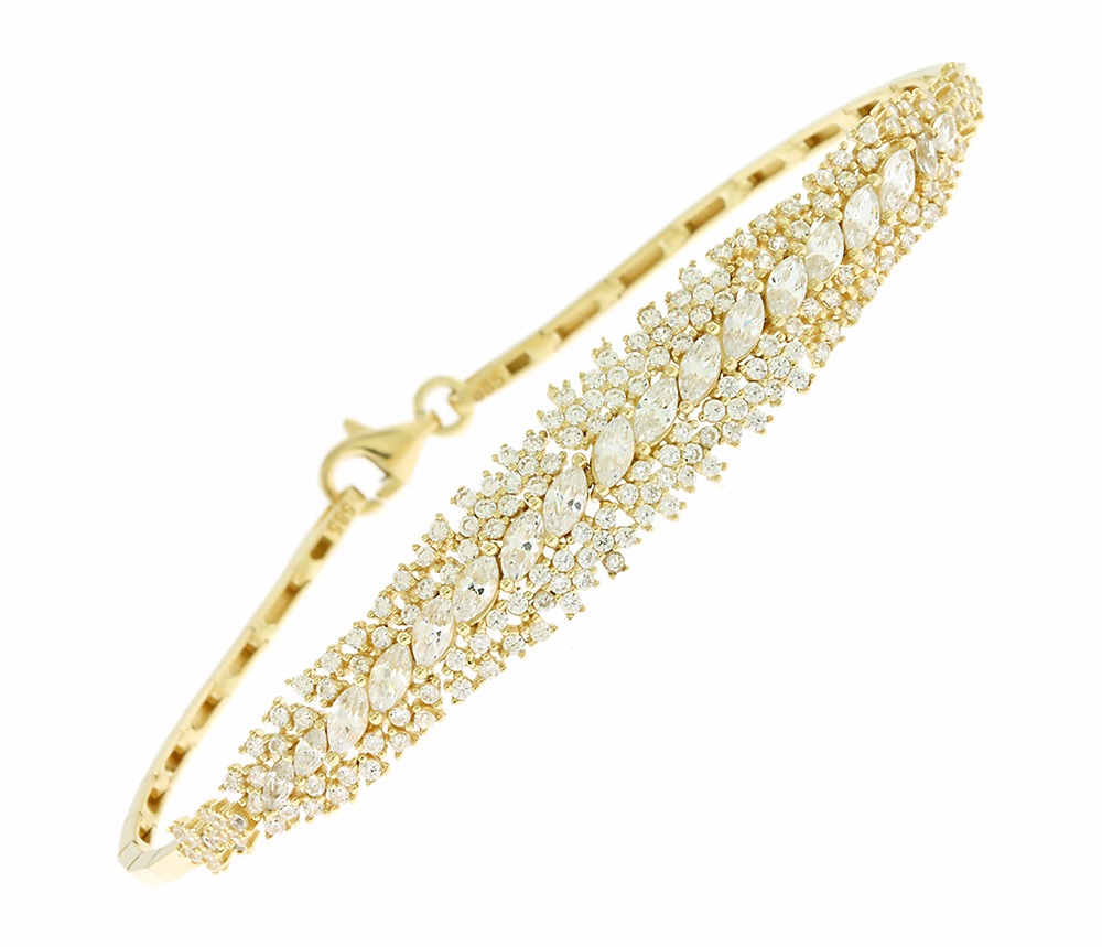 BRACELET Yellow Gold 14K with Zircon Stones 5FAV.88102B - 