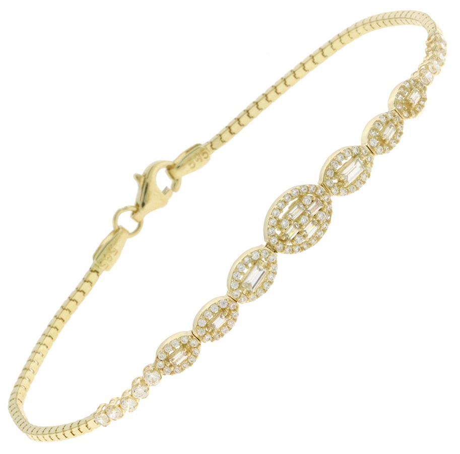 ΒΡΑΧΙΟΛΙ SENZIO Collection Κίτρινο Χρυσό 14K με Πέτρες Ζιργκόν 5FAV.02.88152B - 