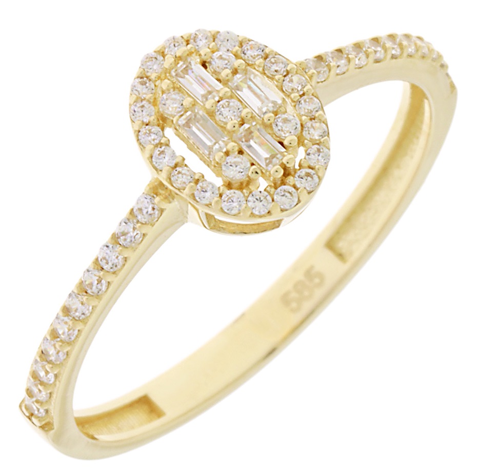 ΔΑΧΤΥΛΙΔΙ SENZIO Collection Κ14 Κίτρινο Χρυσό με πέτρες Ζιργκόν 5FAV.88152R - 