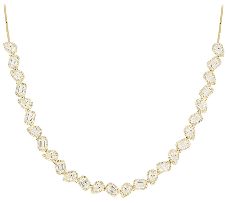 ΚΟΛΙΕ Πετράτο SENZIO Collection Κίτρινο Χρυσό K14 με Πέτρες Ζιργκόν 5FAV.88193C - 