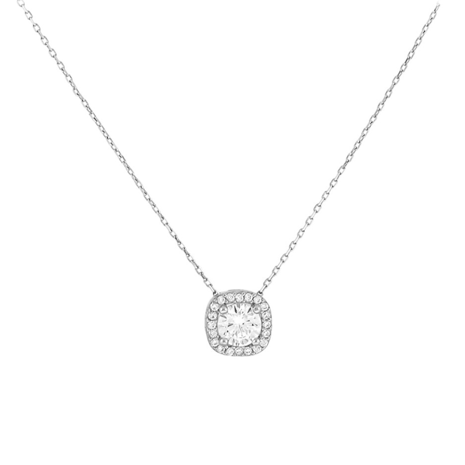 NECKLACE Rosette SENZIO Collection K14 White Gold with Zircon Stones 5FAV.88221BC