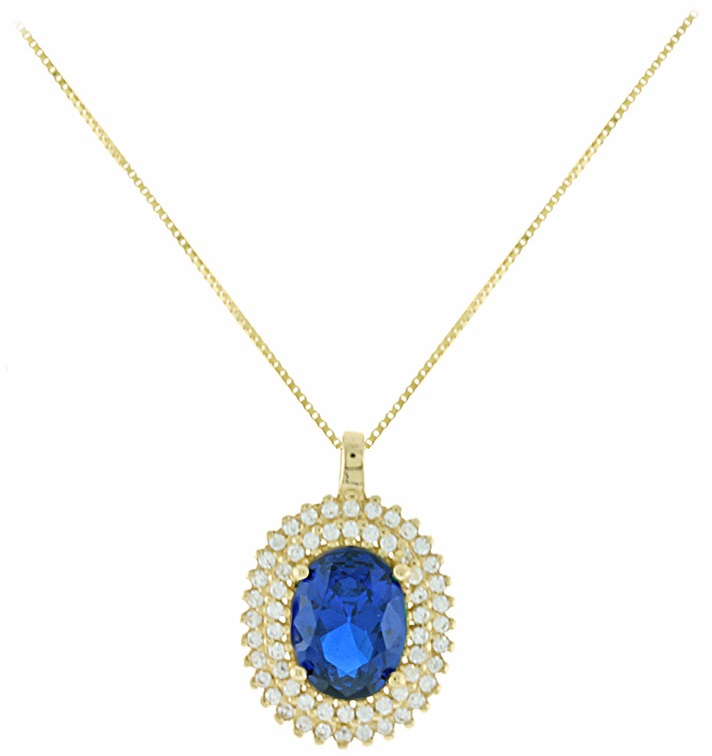 NECKLACE Rosette with Zircon in 14K Yellow Gold 5FM.01.2104C - 