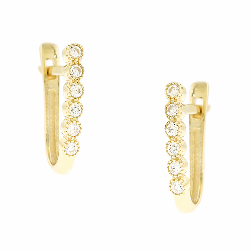 ΣΚΟΥΛΑΡΙΚΙΑ SENZIO Collection Κίτρινο Χρυσό Κ14 με Ζιργκόν 5FM.02.3048OR - 