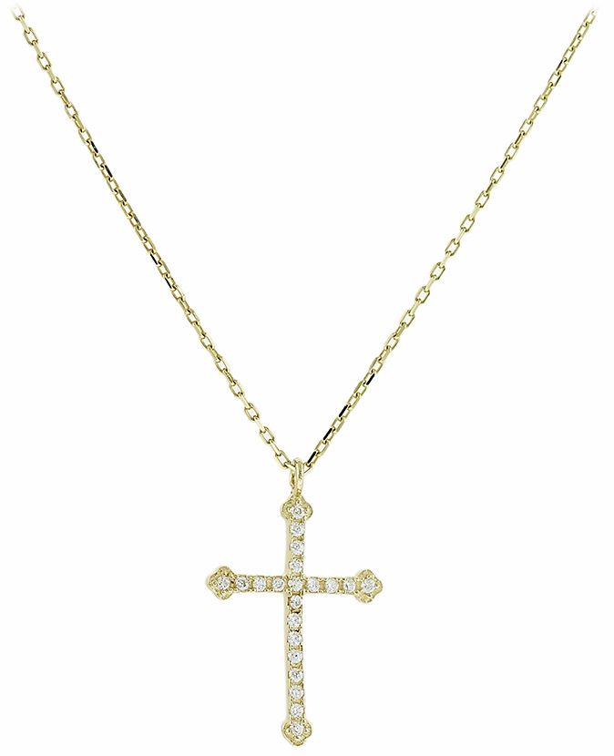 ΣΤΑΥΡΟΣ Κίτρινο Χρυσό με Αλυσίδα 14Κ και Ζιργκόν 5FM.02.20571C - 