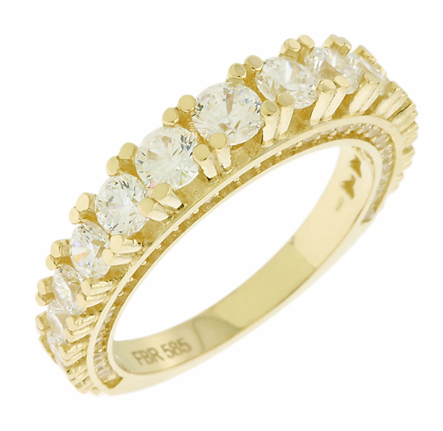 ΔΑΧΤΥΛΙΔΙ Σειρέ Κίτρινο Χρυσό 14Κ με Πέτρες Ζιργκόν 5FM.02.85484R - 