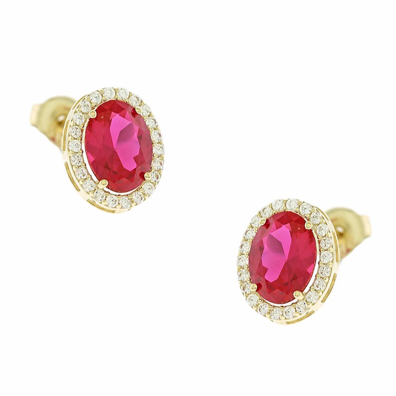 ΣΚΟΥΛΑΡΙΚΙΑ Ροζέτα SENZIO Collection Κίτρινο Χρυσό Κ14 με Πέτρες Ζιργκόν 5FM.108394OR