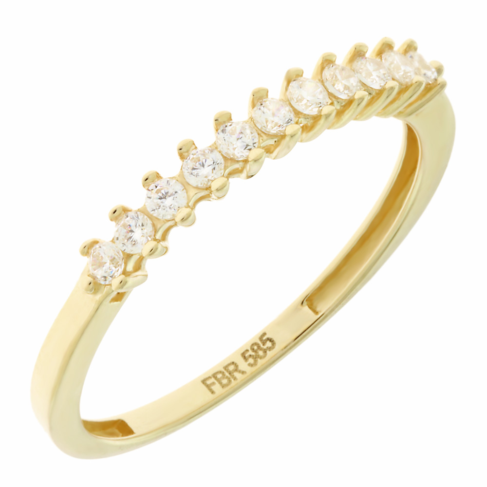 RING Row Yellow Gold K14 with Zircon Stones 5FM.22214R