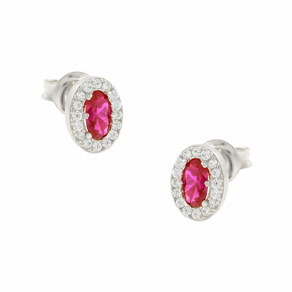 ΣΚΟΥΛΑΡΙΚΙΑ Ροζέτα με Ζιργκόν σε 14Κ Λευκό Χρυσό 5FM.2379BOR - 