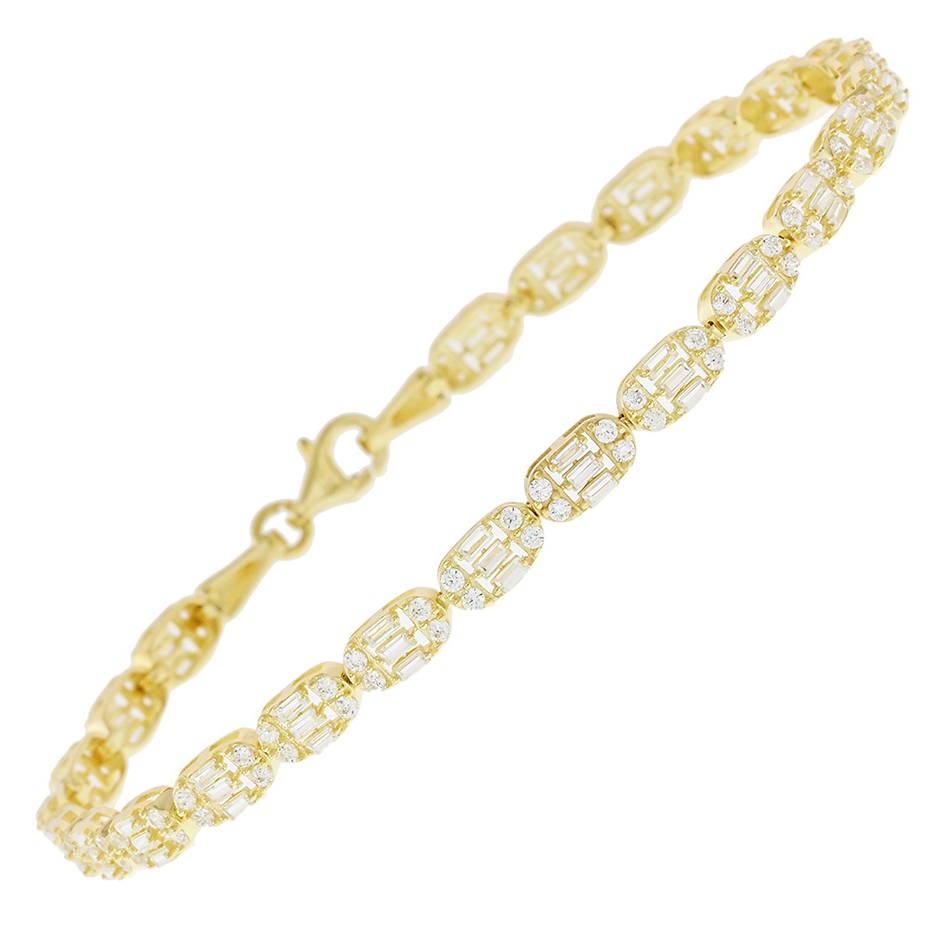 ΒΡΑΧΙΟΛΙ Ριβιέρα Κίτρινο Χρυσό Κ14 με Πέτρες Ζιργκόν 5FM.31397B