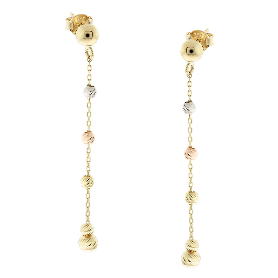 ΣΚΟΥΛΑΡΙΚΙΑ Κρεμαστά SENZIO Collection Κ14 Κίτρινο, Λευκό και Ροζ Χρυσό 5FM.35051OR - 