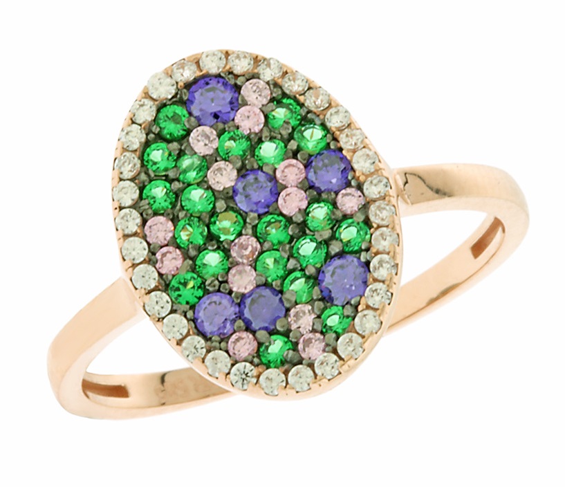 ΔΑΧΤΥΛΙΔΙ SENZIO Collection Κ14 Ροζ Χρυσό με πέτρες Ζιργκόν 5FM.3806RR