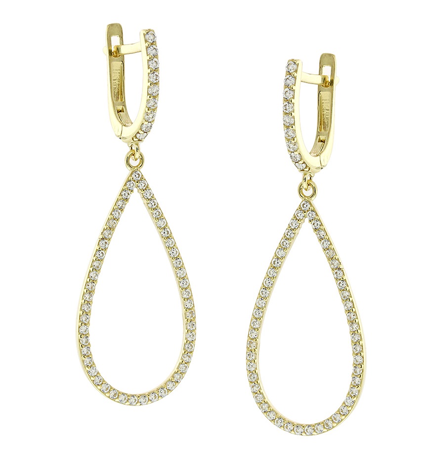 ΣΚΟΥΛΑΡΙΚΙΑ SENZIO Collection Κίτρινο Χρυσό 14K με Πέτρες Ζιργκόν 5FM.4156OR - 