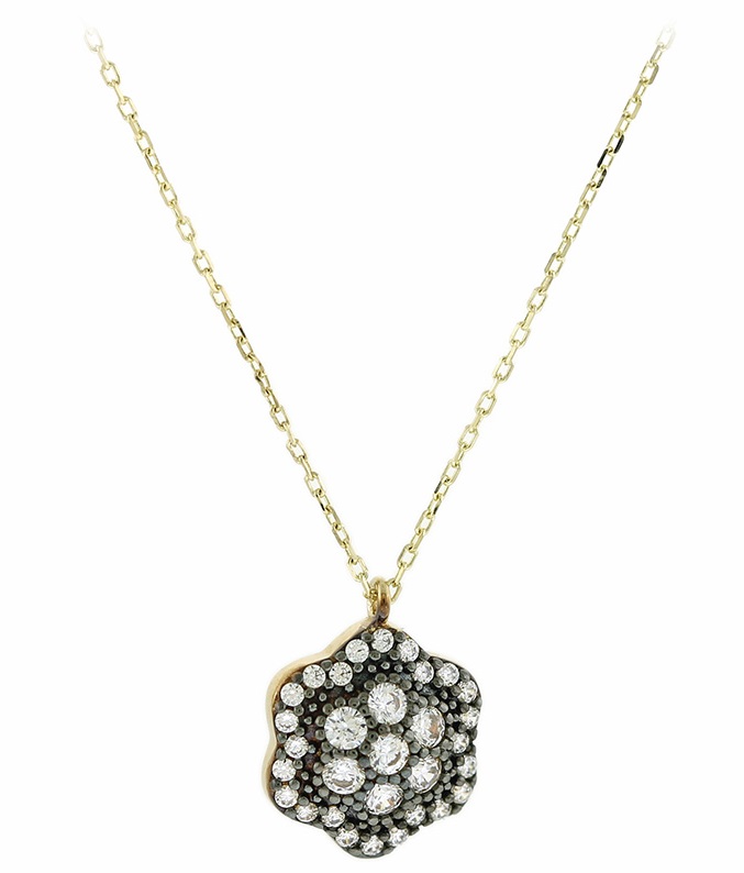 ΚΟΛΙΕ SENZIO Κίτρινο Χρυσό 14K με Πέτρες Ζιργκόν 5FM.47264C - 