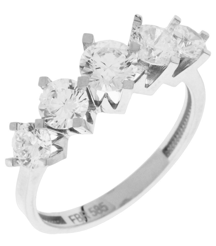 RING Row SENZIO Collection K14 White Gold with Zircon Stones 5FM.85146BR