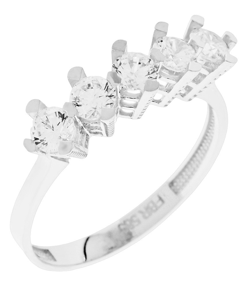 RING Row SENZIO Collection K14 White Gold with Zircon Stones 5FM.85154BR