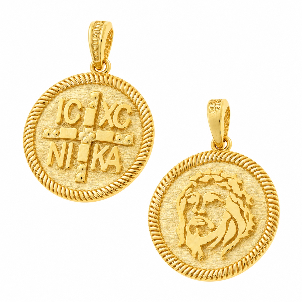ΜΕΝΤΑΓΙΟΝ Κωνσταντινάτο Διπλής Όψης SENZIO Collection από Κ14 Κίτρινο Χρυσό 5KR.D713P - 