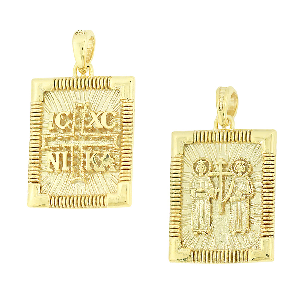 CHRISTIAN CHARMS Byzantine Double Sided SENZIO Collection from K14 Yellow Gold 5KR.D426KP - 
