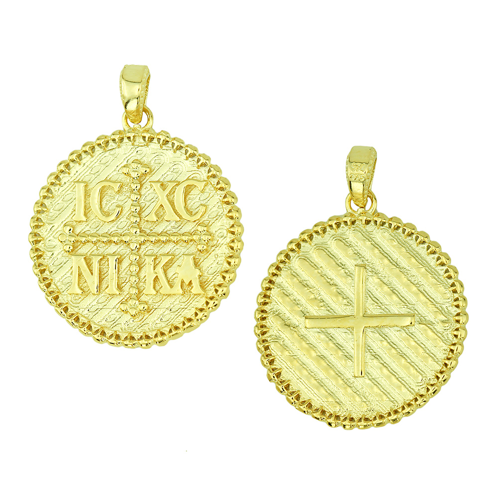 CHRISTIAN CHARMS Byzantine Double Sided SENZIO Collection from K14 Yellow Gold 5KR.D333P - 