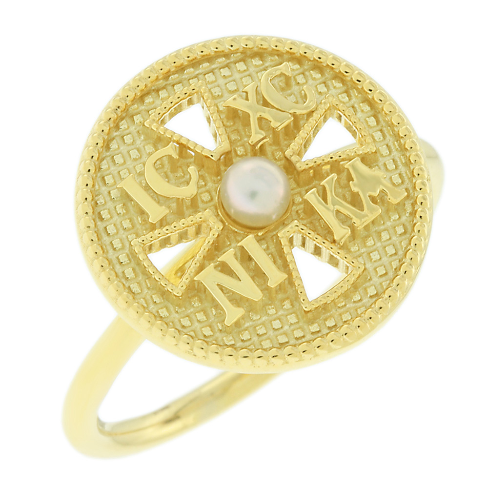 ΔΑΧΤΥΛΙΔΙ Κωνσταντινάτο SENZIO Collection Κ14 Κίτρινο Χρυσό με Μαργαριτάρι 5KR.363R