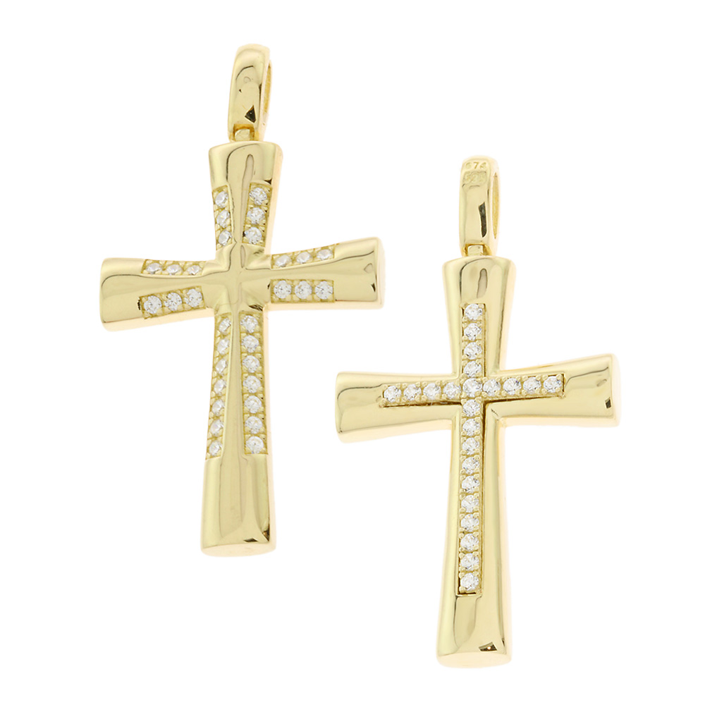 CROSS Women's Double Sided SENZIO Collection K14 Yellow Gold with Zircon Stones 5KR.D1140CR - 