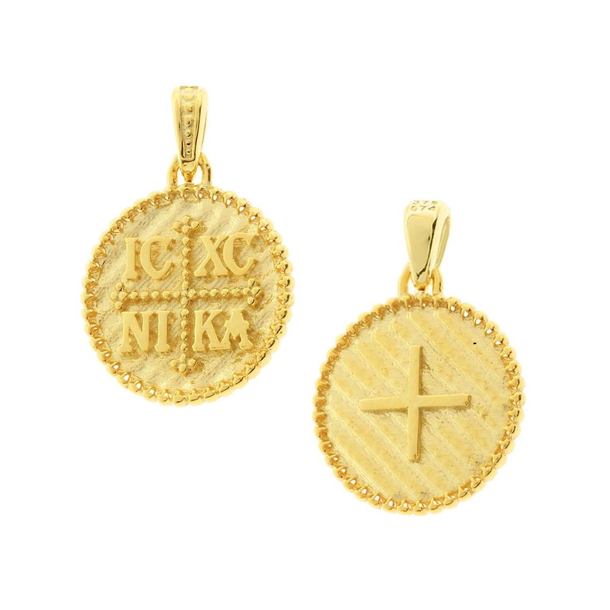 CHRISTIAN CHARMS Byzantine Double Sided SENZIO Collection from K14 Yellow Gold 5KR.D563P - 