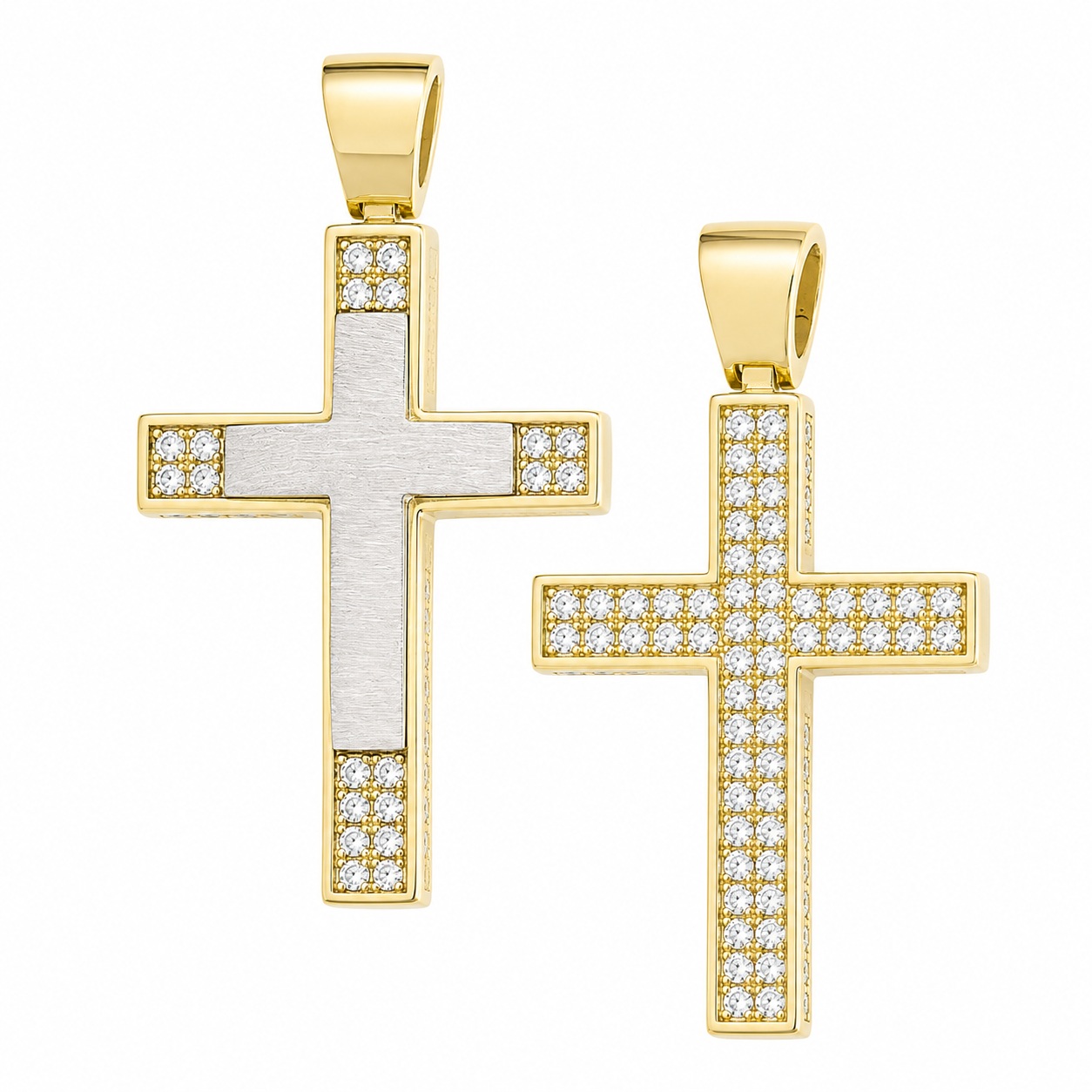 CROSS Women's SENZIO Collection Double-Faced K14 Yellow and White Gold with Zircon Stones 5KR.D84CR - 