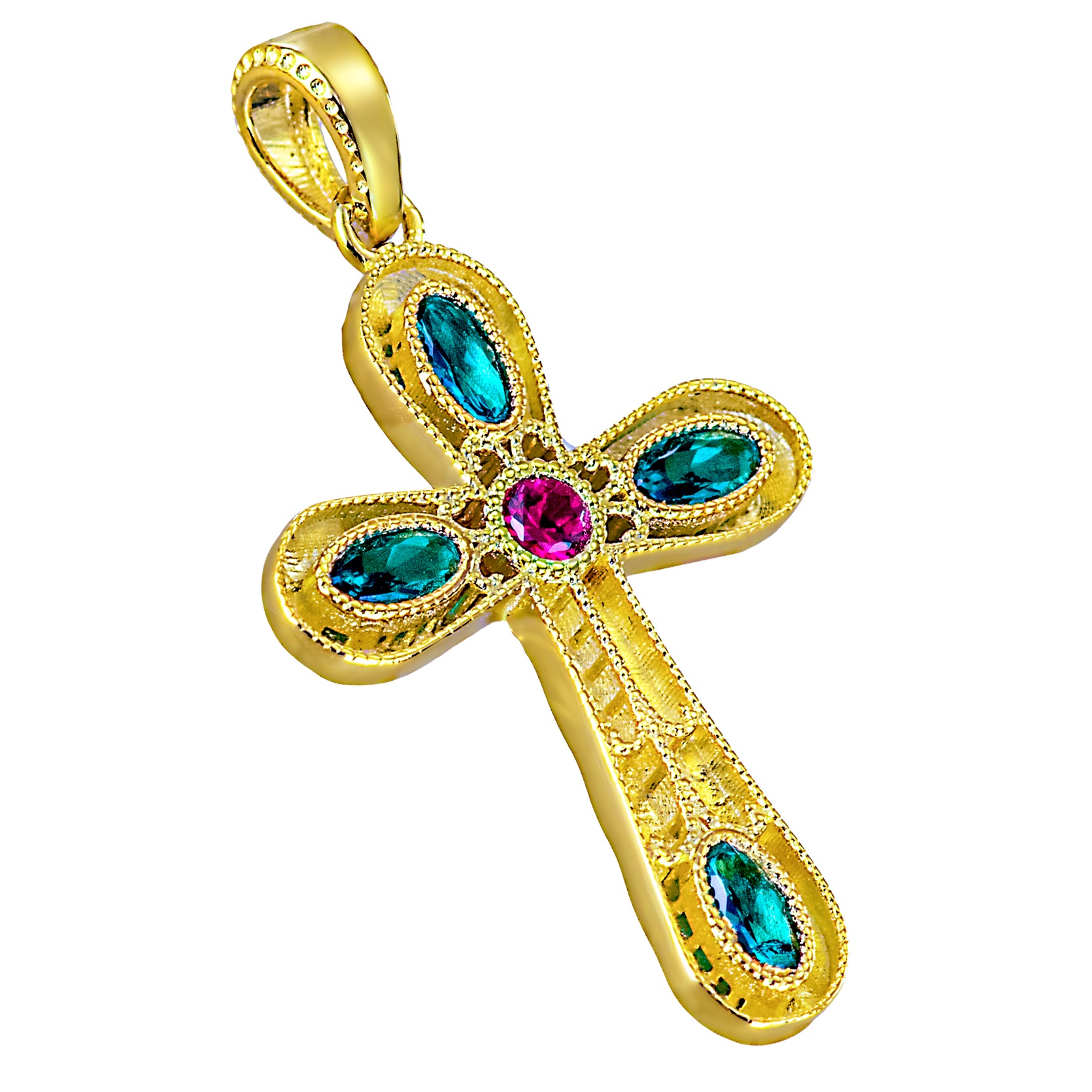 CROSS Women's Double Sided SENZIO Collection K14 Yellow Gold with Zircon Stones 5LAV.CR1097G
