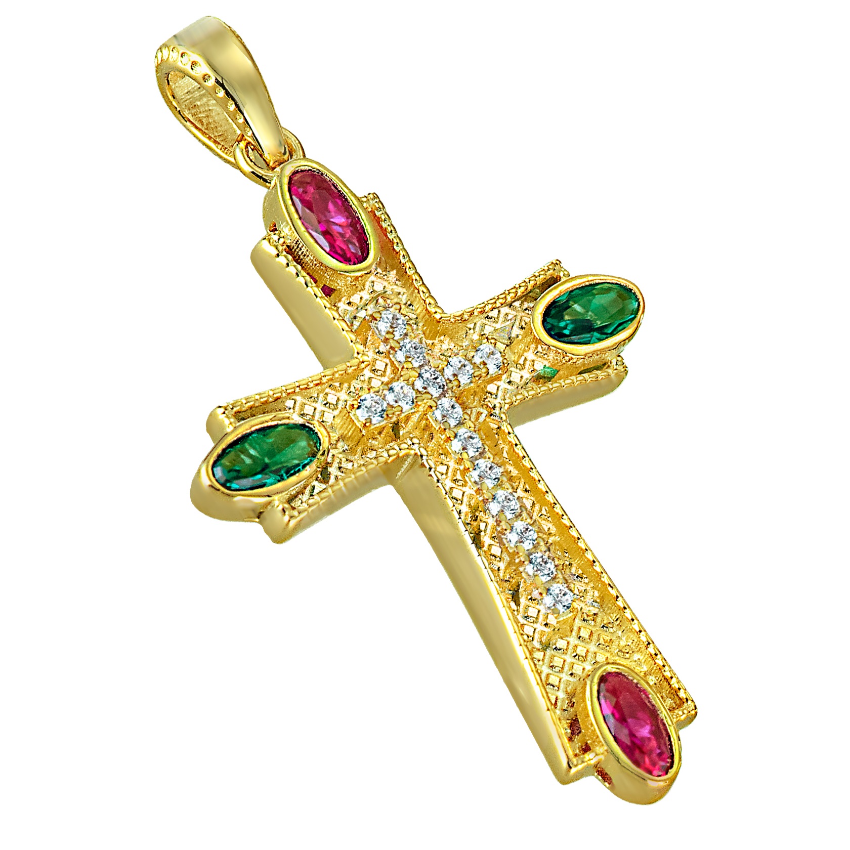 CROSS Women's Double Sided SENZIO Collection K14 Yellow Gold with Zircon Stones 5LAV.CR1095G