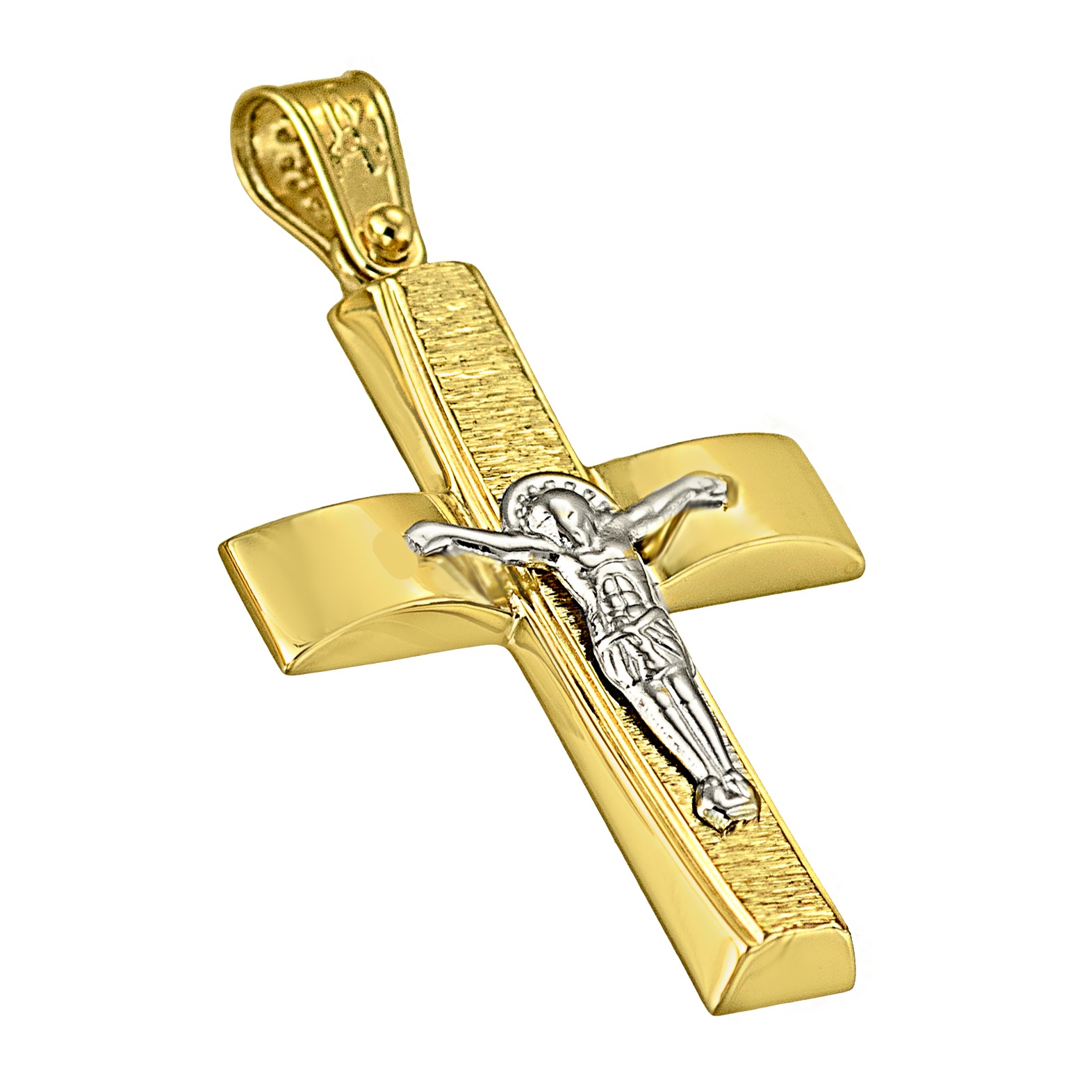 ΣΤΑΥΡΟΣ Ανδρικός SENZIO Collection από Κ14 Κίτρινο & Λευκό Χρυσό 5LAV.CR9331 - 