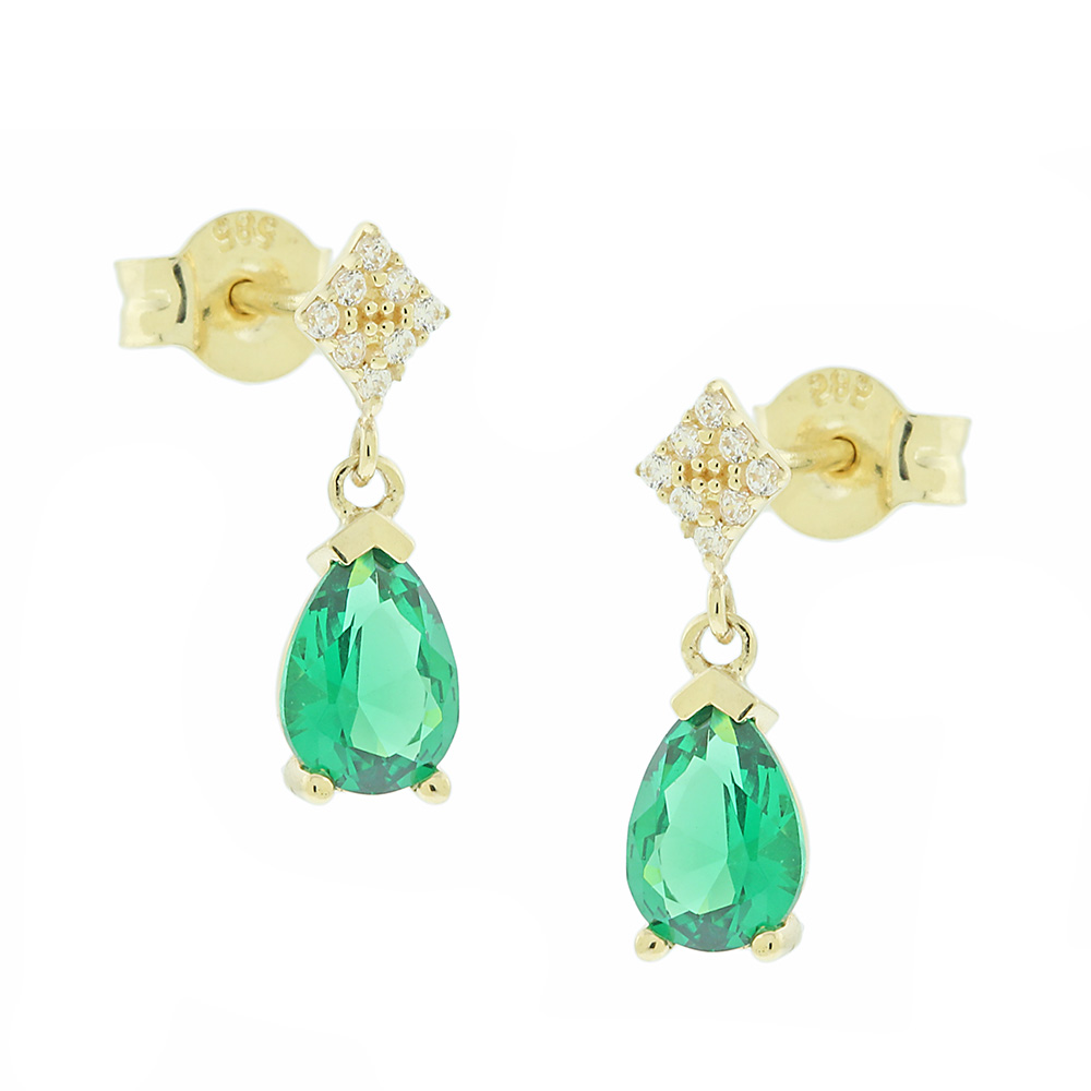 EARRINGS SENZIO Collection Yellow Gold K14 with Zircon Stones 5MAK.01.7701OR - 
