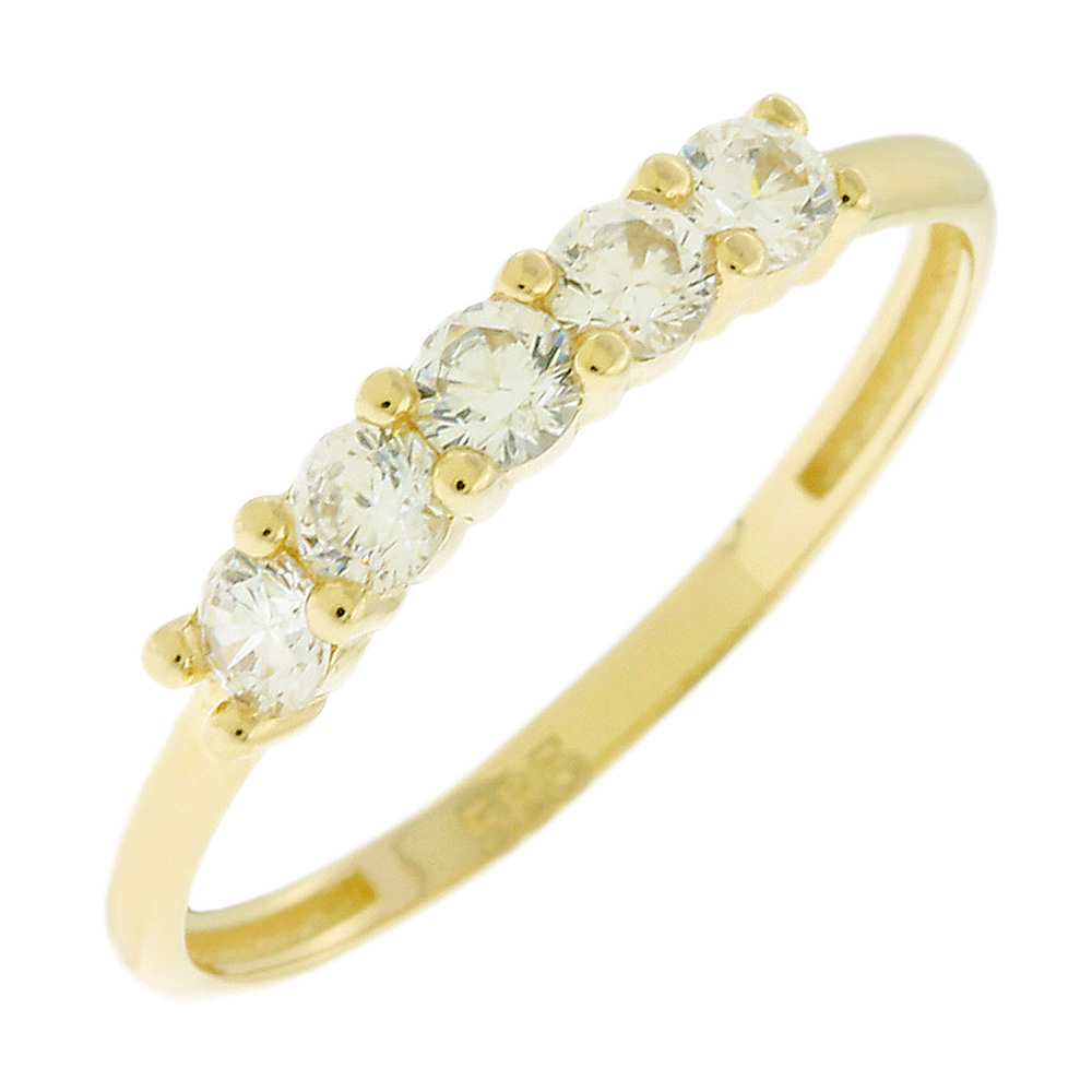 ΔΑΧΤΥΛΙΔΙ Σειρέ Κίτρινο Χρυσό 14Κ με Πέτρες Ζιργκόν 5MAK.02.1709R