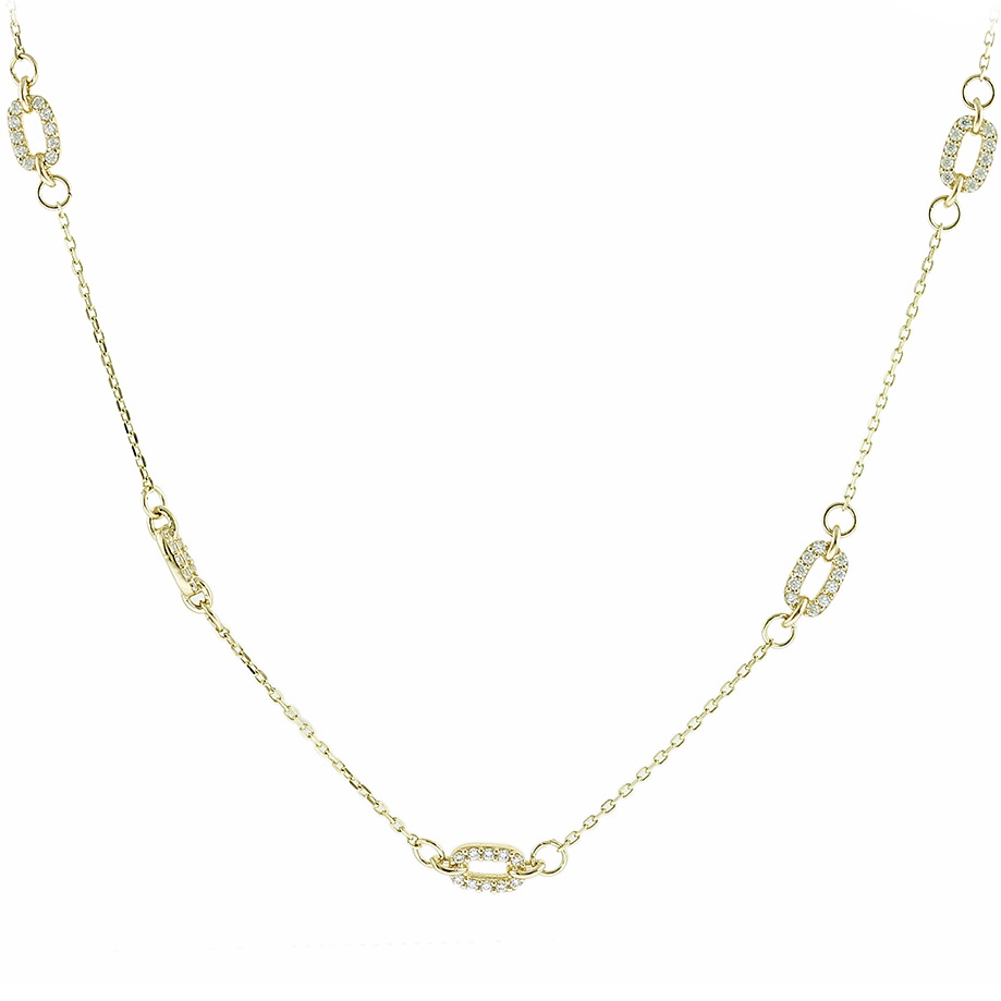 ΚΟΛΙΕ Αλυσίδα SENZIO Collection Κ14 Κίτρινο Χρυσό με Πέτρες Ζιργκόν 5MAK.713C - 