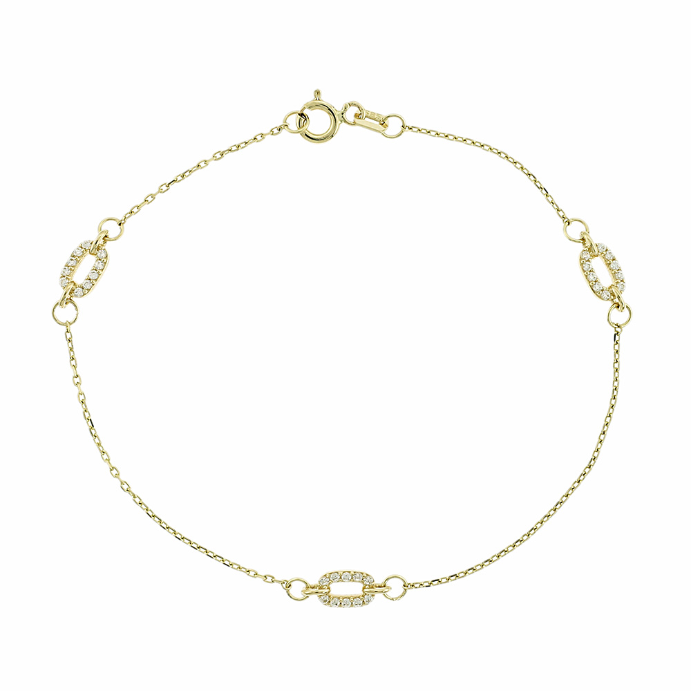 ΒΡΑΧΙΟΛΙ Πετράτο K14 Κίτρινο Χρυσό με Πέτρες Ζιργκόν 5MAK.713B - 