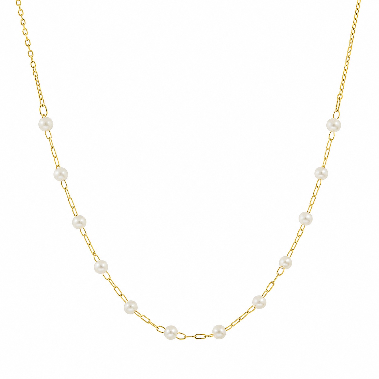 NECKLACE SENZIO Collection in Yellow Gold K14 with Pearls 5MAK.9927C - 