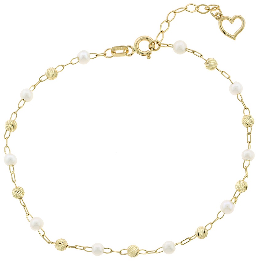 BRACELET Women's SENZIO Collection K14 Yellow Gold with Pearls 5MAK.9931B - 
