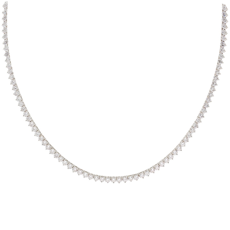 ΚΟΛΙΕ Ριβιέρα SENZIO Collection Λευκό Χρυσό Κ14 με Πέτρες Ζιργκόν 5MAK.3225BC - 