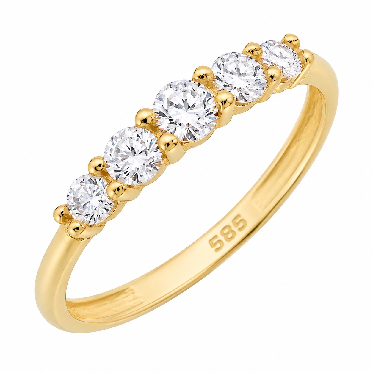 RING Row K14 Yellow Gold with Zircon Stones 5MAK.1933R