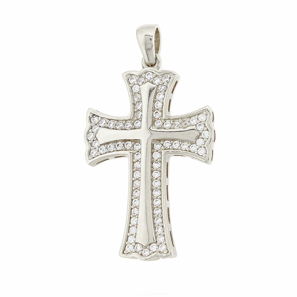 ΣΤΑΥΡΟΣ SENZIO Collection Λευκό Χρυσό Κ14 με Ζιργκόν 5MAK.06710BCR