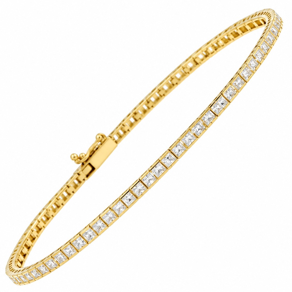 BRACELET Riviera SENZIO Collection in K14 Yellow Gold with Zircon Stones 5MAK.13621B - 
